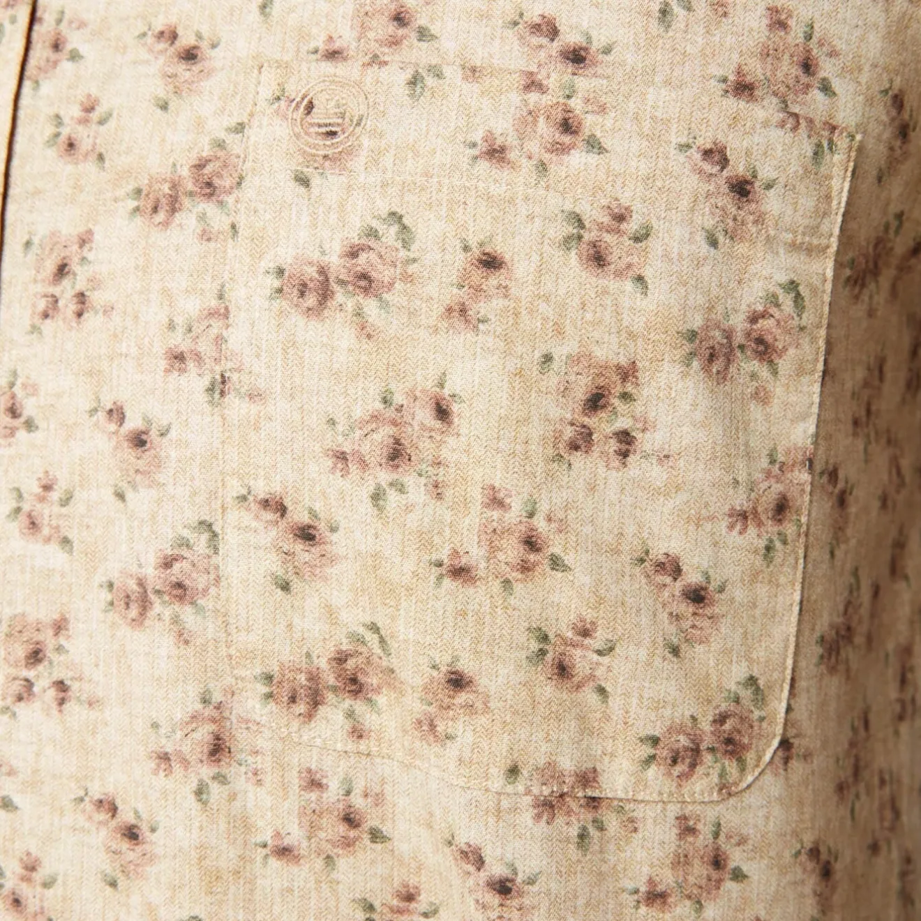 Chemises>SERGE BLANCO Men's yellow vintage flower print slim fit shirt GAZON