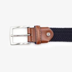 Ceintures>SERGE BLANCO Midnight blue adjustable braided elasticated belt MILITAIRE