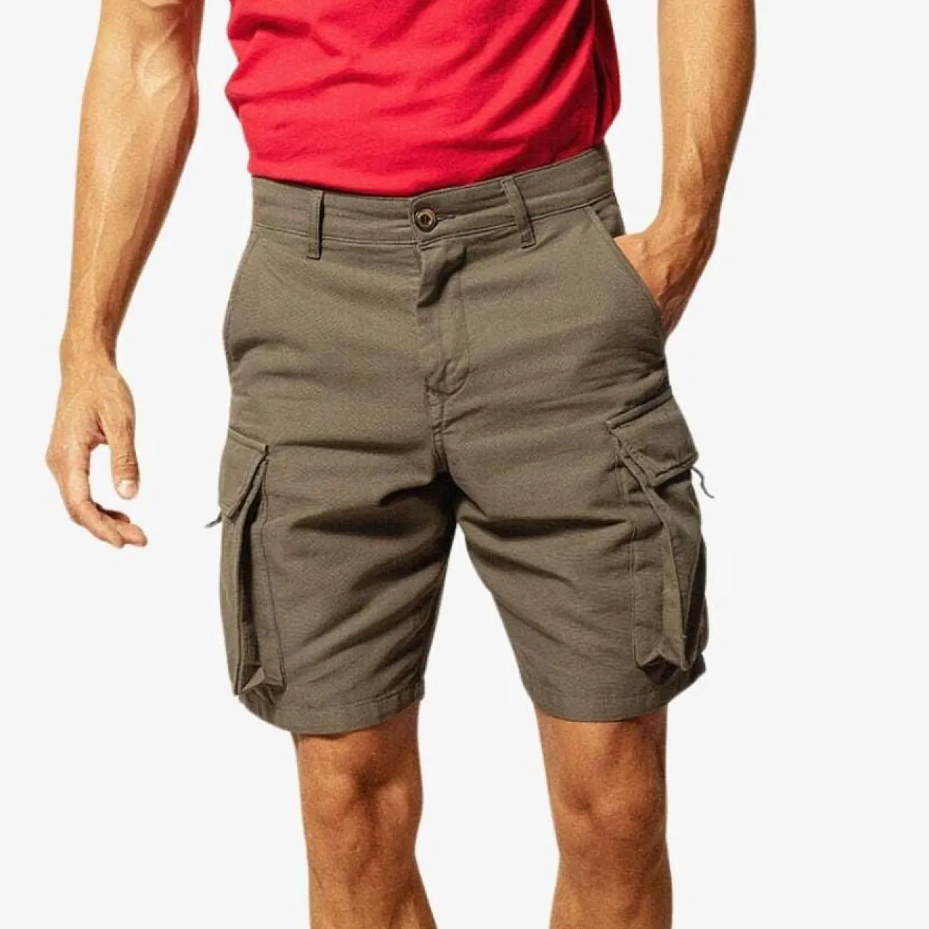 Shorts & Bermudas>SERGE BLANCO Military green cargo Bermuda shorts CAMOUFLAGE