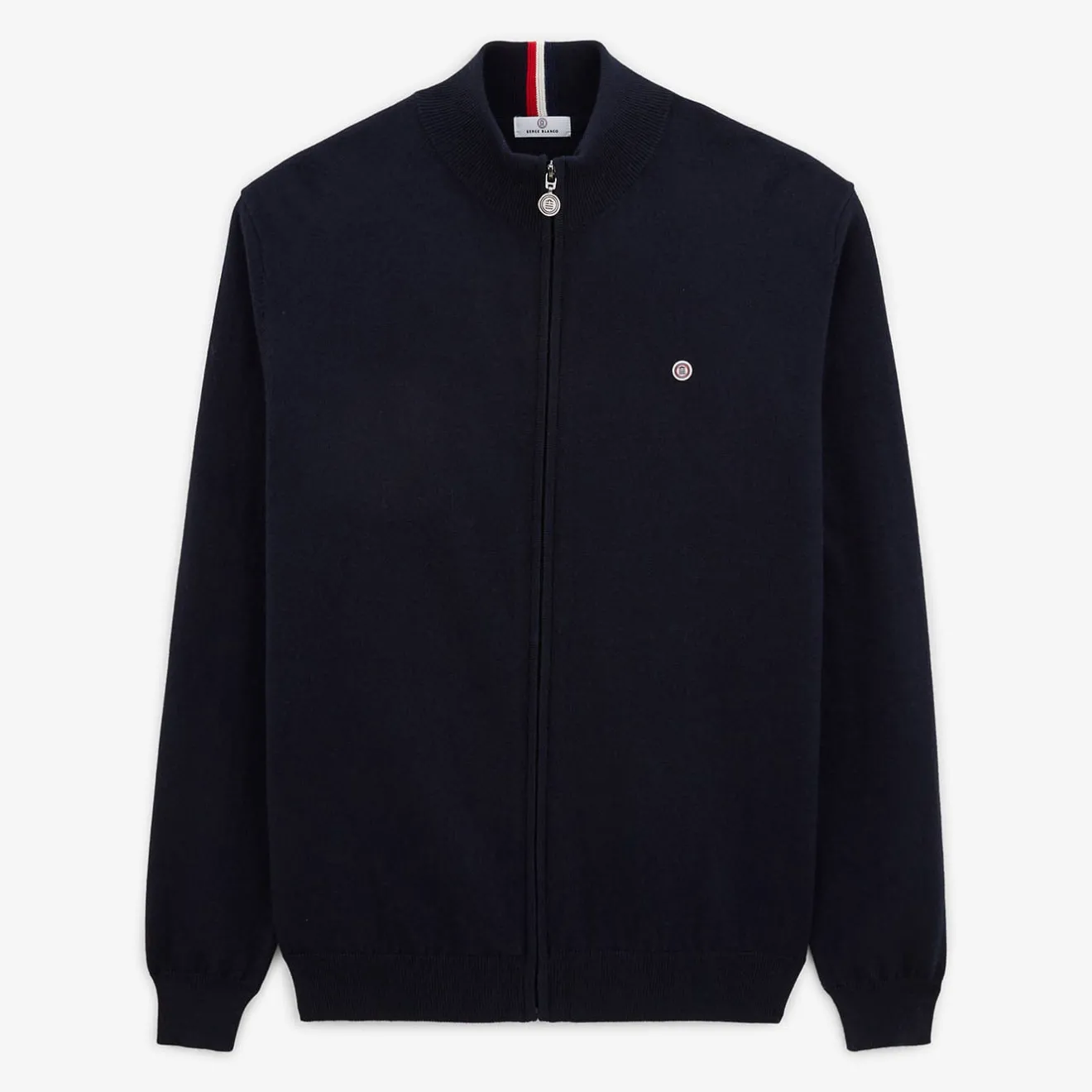 Pulls>SERGE BLANCO Morgan dark navy zipped vest ORANGE
