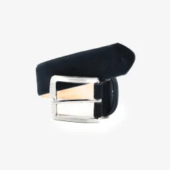 Ceintures>SERGE BLANCO Navy blue adjustable nubuck belt COGNAC