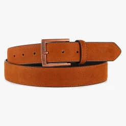Ceintures>SERGE BLANCO Nubuck belt with 2 buckles MARRON