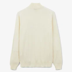 Pulls>SERGE BLANCO Off-white Merton zipped collar sweater BLEU