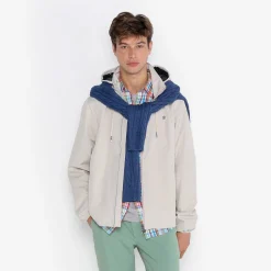 Ligne Play|Manteaux & Vestes>SERGE BLANCO Off-white waterproof storm jacket MARINE