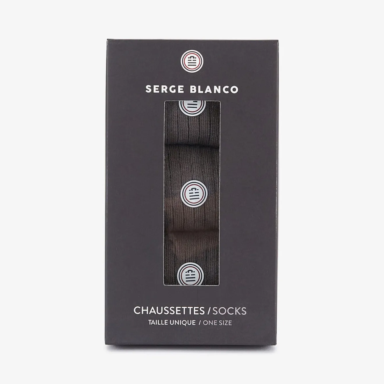 Sous-vêtements>SERGE BLANCO Pack of 3 pairs of plain anthracite gray high socks COLORISASSORT