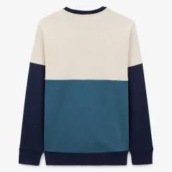 Sweats>SERGE BLANCO Pastel tricolor round neck sweatshirt dark navy