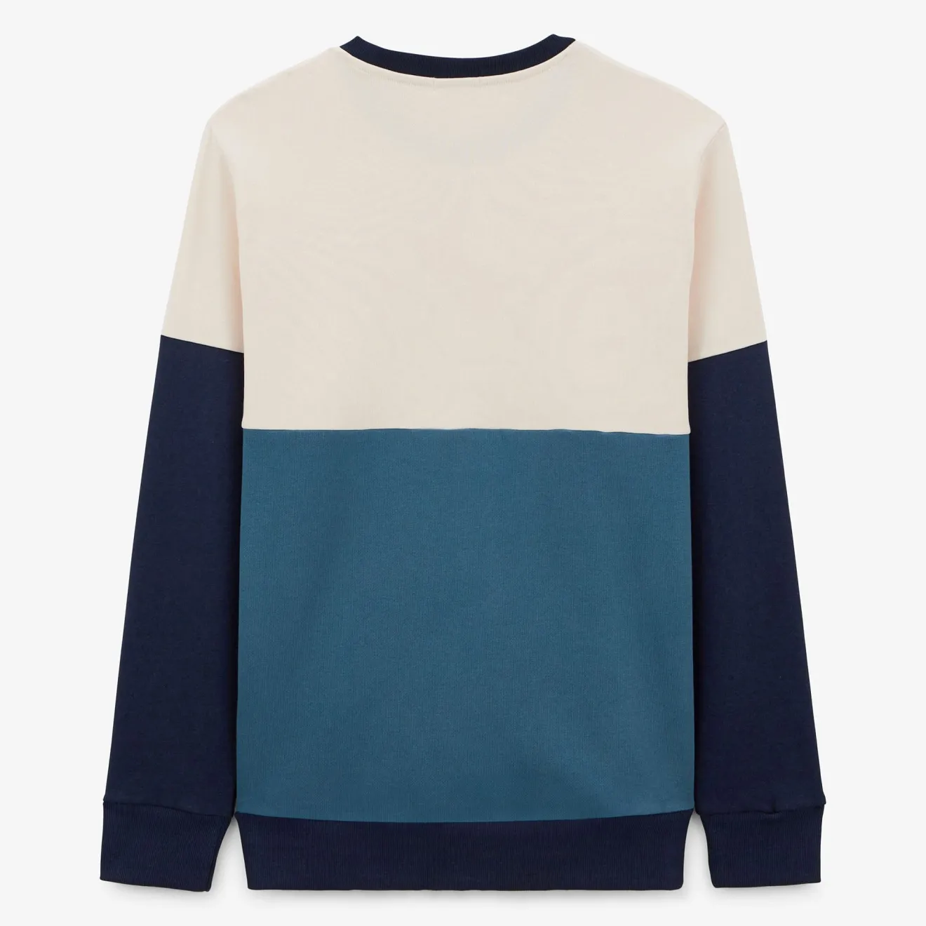 Sweats>SERGE BLANCO Pastel tricolor round neck sweatshirt dark navy