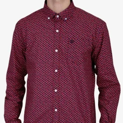 Chemises>SERGE BLANCO Patchwork print poplin shirt CHAMBRAY