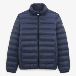 Doudounes>SERGE BLANCO Piumino men's quilted down jacket with long sleeves in navy blue | VERT