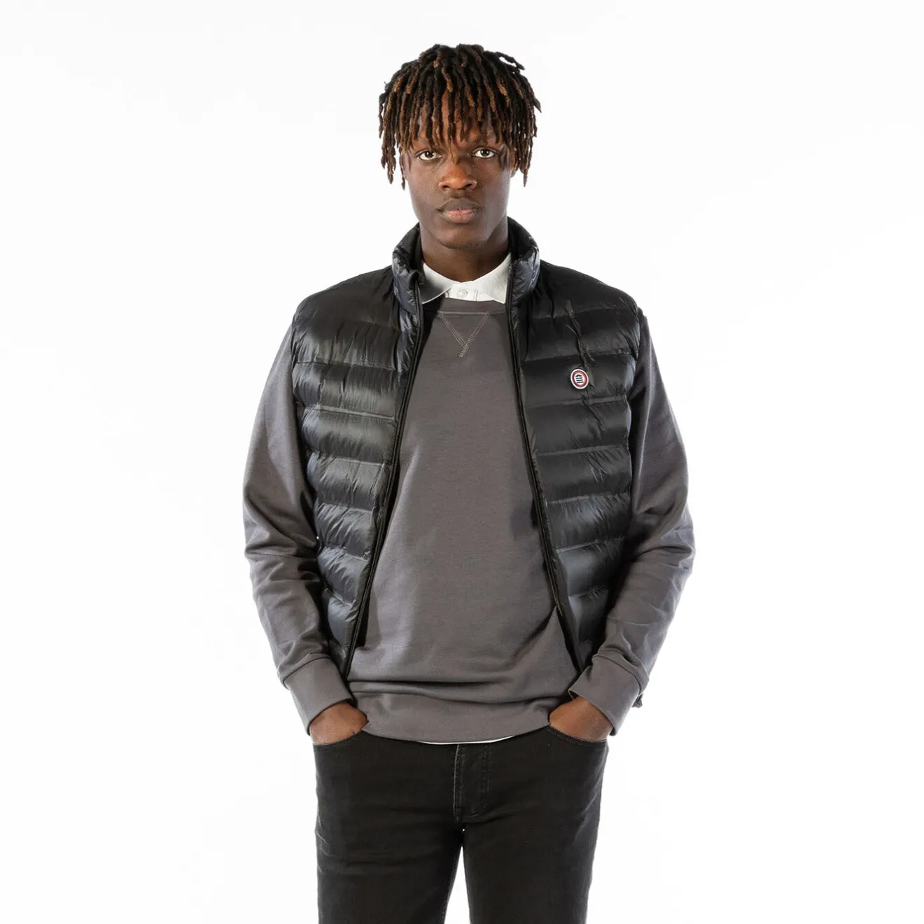 Doudounes>SERGE BLANCO Piumino men's sleeveless black down jacket MARINE