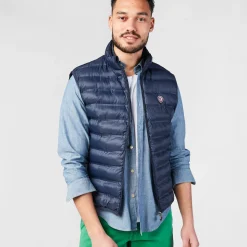 Doudounes>SERGE BLANCO Piumino men's sleeveless navy blue down jacket MILITAIRE