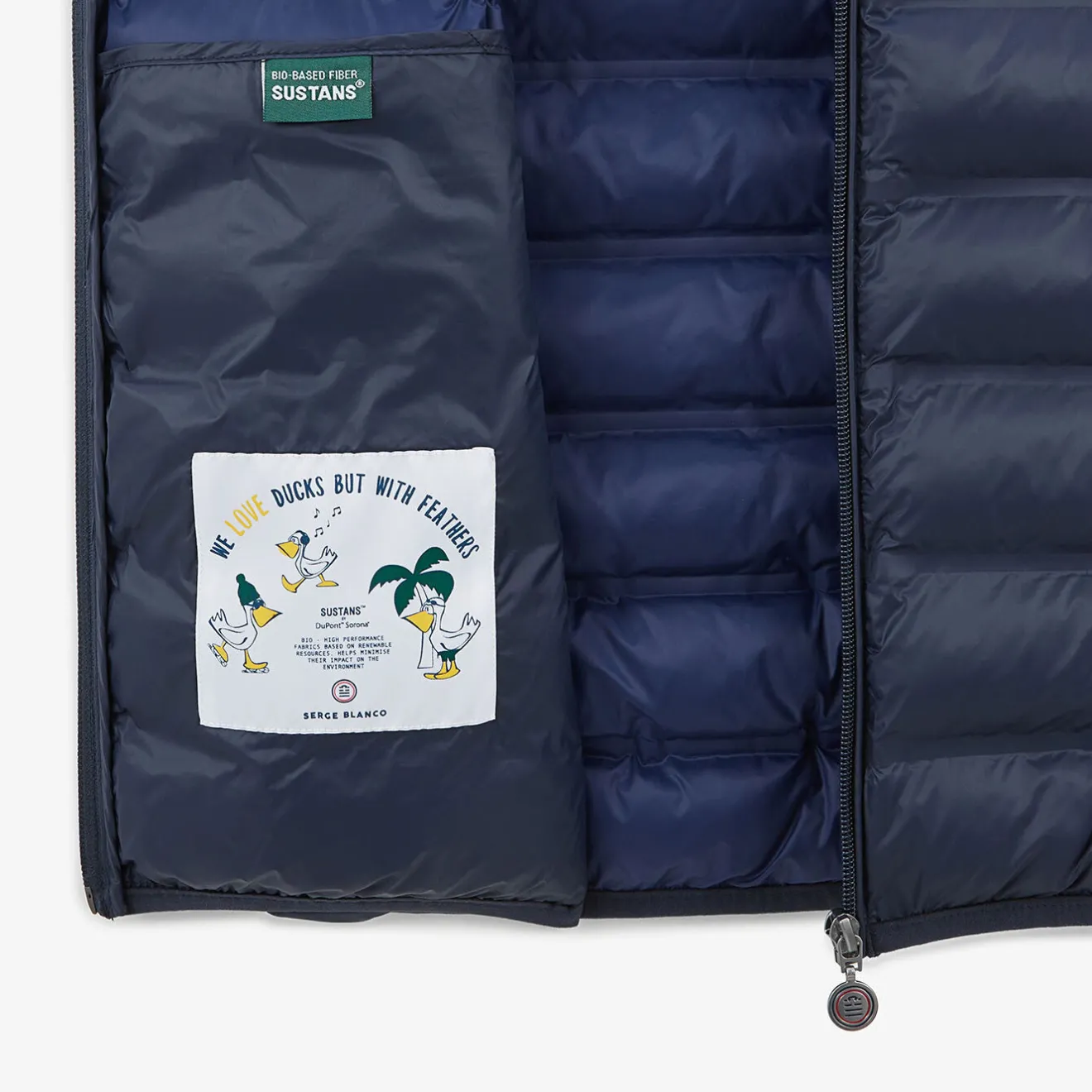 Doudounes>SERGE BLANCO Piumino men's sleeveless navy blue down jacket MILITAIRE