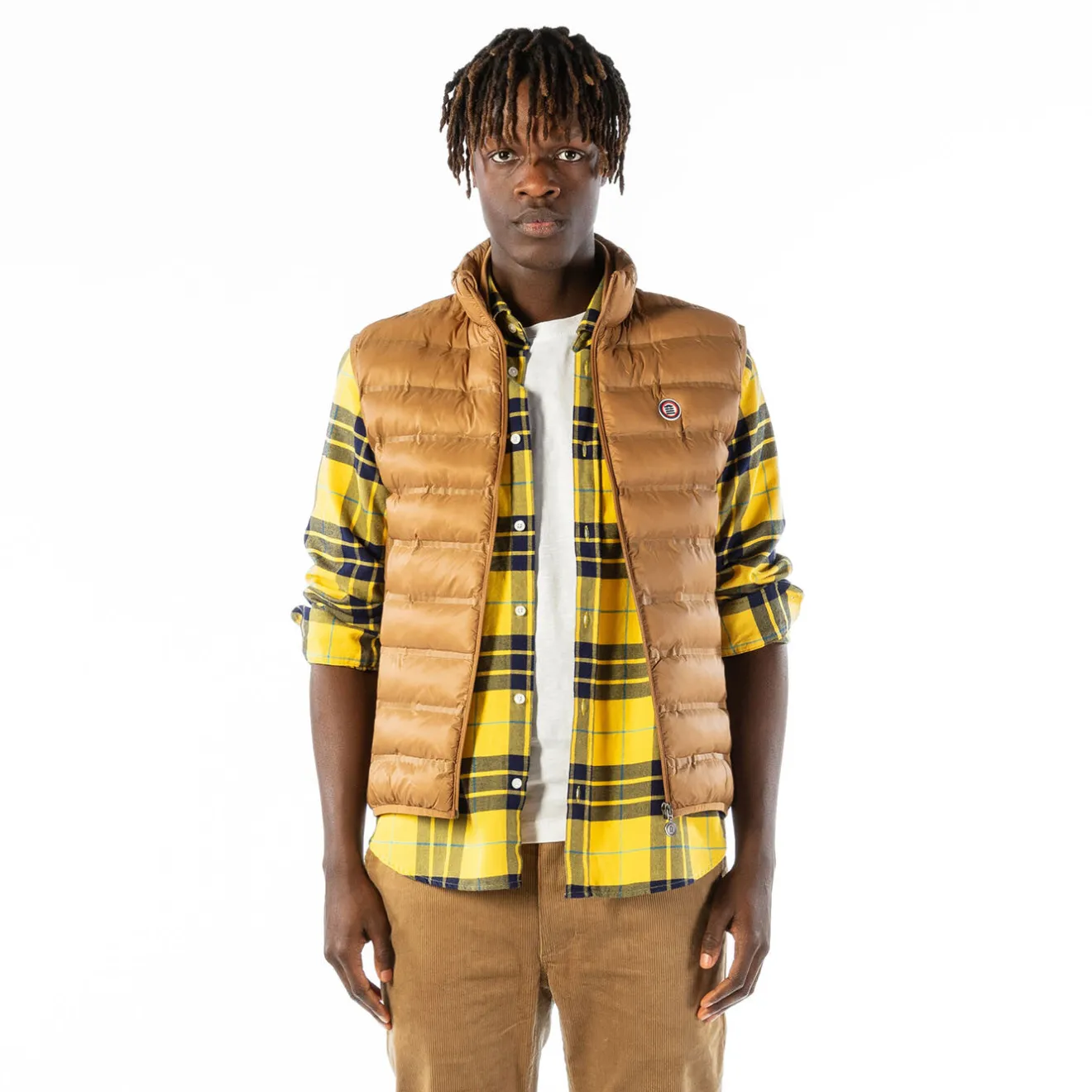 Doudounes>SERGE BLANCO Piumino sleeveless camel down jacket ORANGE