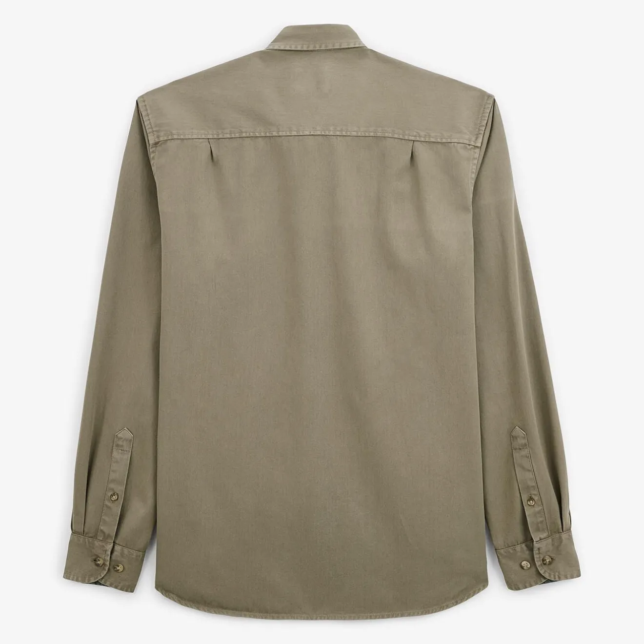 Chemises>SERGE BLANCO Plain sage thick cotton shirt SIENNE