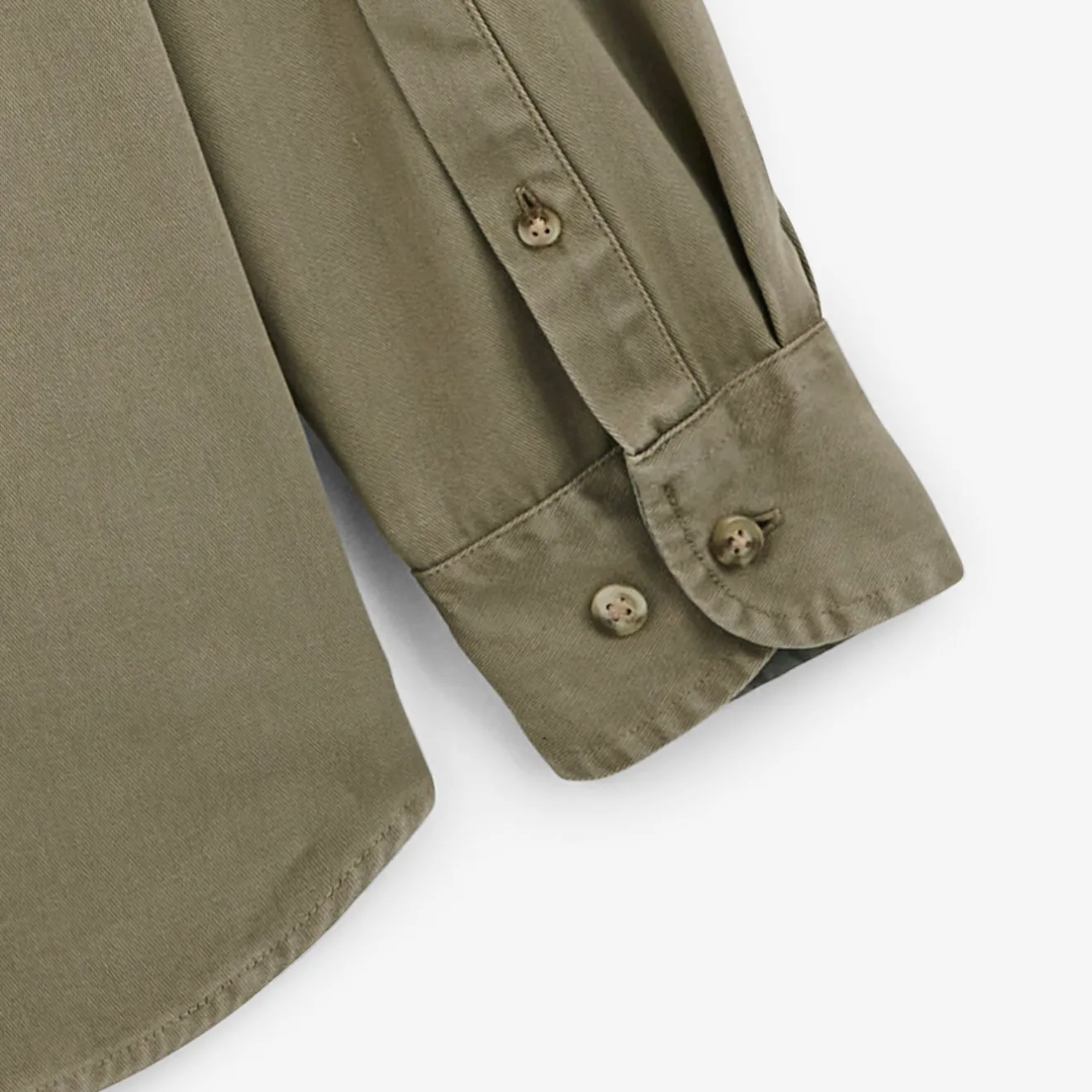 Chemises>SERGE BLANCO Plain sage thick cotton shirt SIENNE