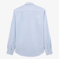 Chemises>SERGE BLANCO Plain sky blue long sleeve cotton shirt CIEL