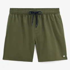 Maillots De Bain>SERGE BLANCO Plain teak green Nestor swim shorts CIEL