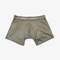 Sous-vêtements|Le Sportif>SERGE BLANCO Plain teak green sublimation boxer shorts COLORISASSORT