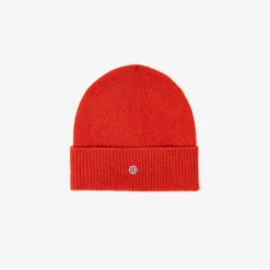 Bonnets>SERGE BLANCO Plain woolen hat in mottled orange MARINE