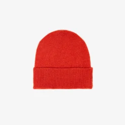 Bonnets>SERGE BLANCO Plain woolen hat in mottled orange MARINE