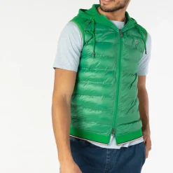 Manteaux Et Vestes>SERGE BLANCO PLAY grass green sleeveless down jacket CAMOUFLAGE