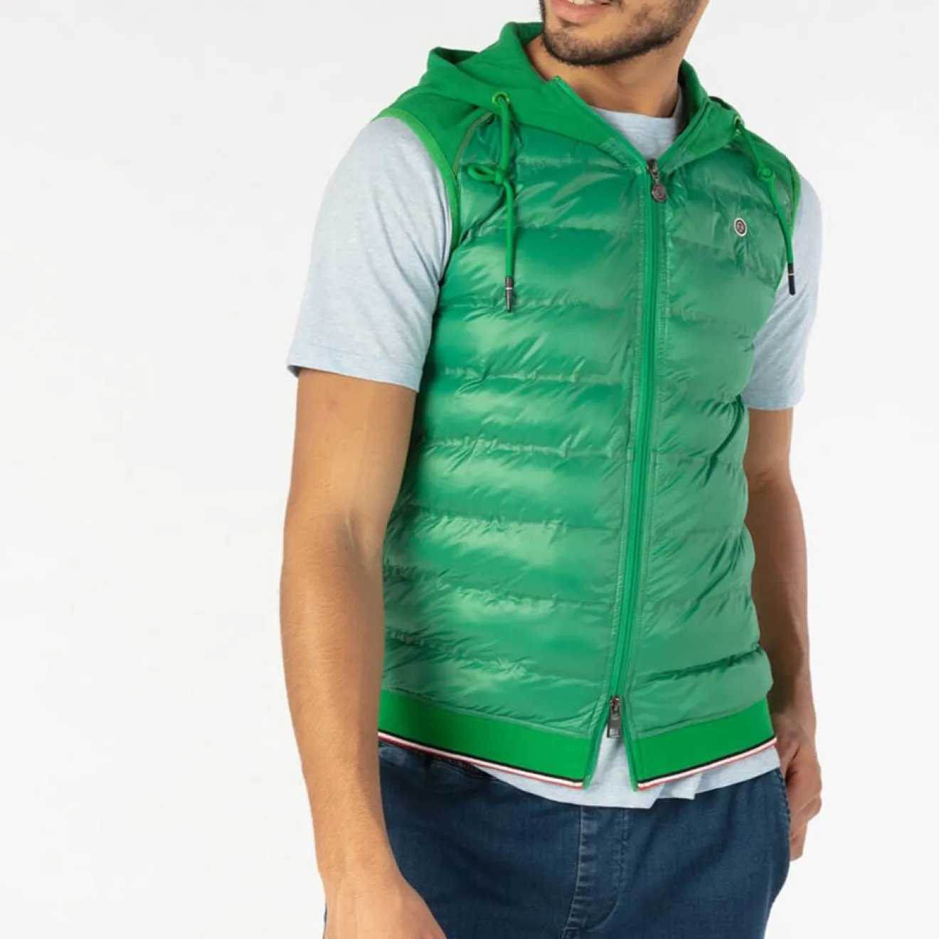 Manteaux Et Vestes>SERGE BLANCO PLAY grass green sleeveless down jacket CAMOUFLAGE