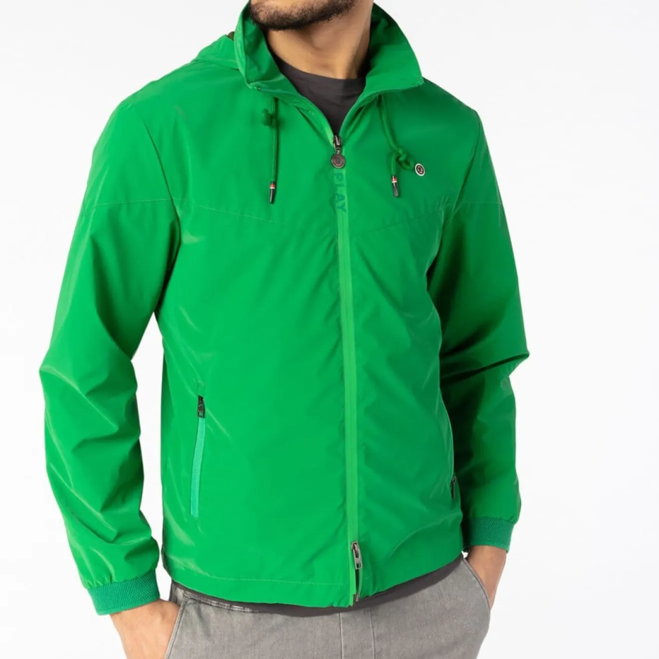 Manteaux Et Vestes>SERGE BLANCO PLAY Green Lawn Windbreaker Jacket AVOCAT
