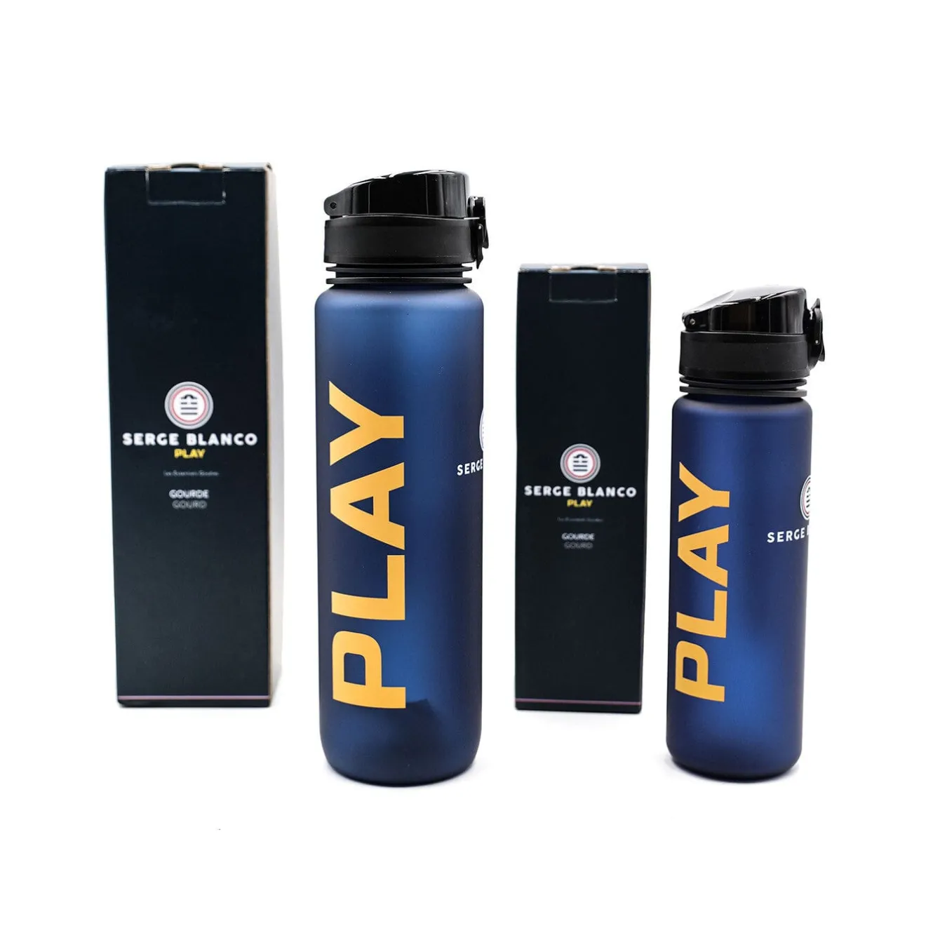 Ligne Play>SERGE BLANCO PLAY 1L navy blue water bottle BEIGE