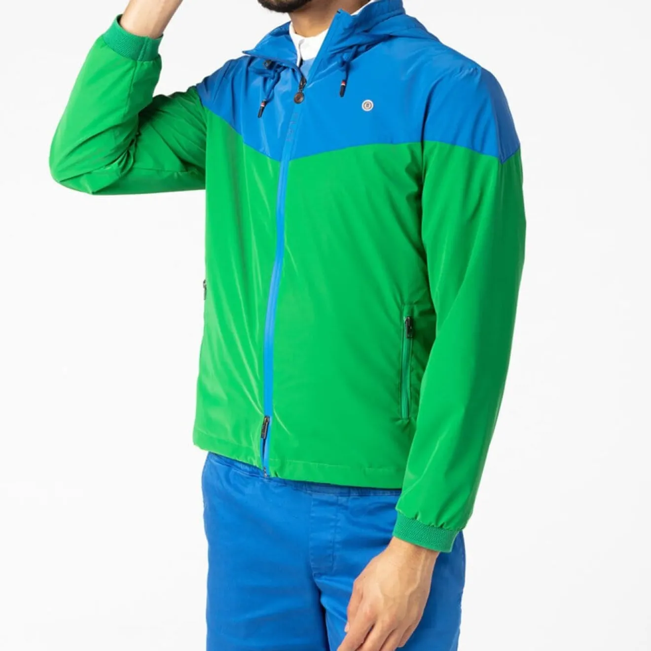 Manteaux Et Vestes>SERGE BLANCO PLAY Lawn Green Two-Tone Windbreaker Jacket MILITAIRE
