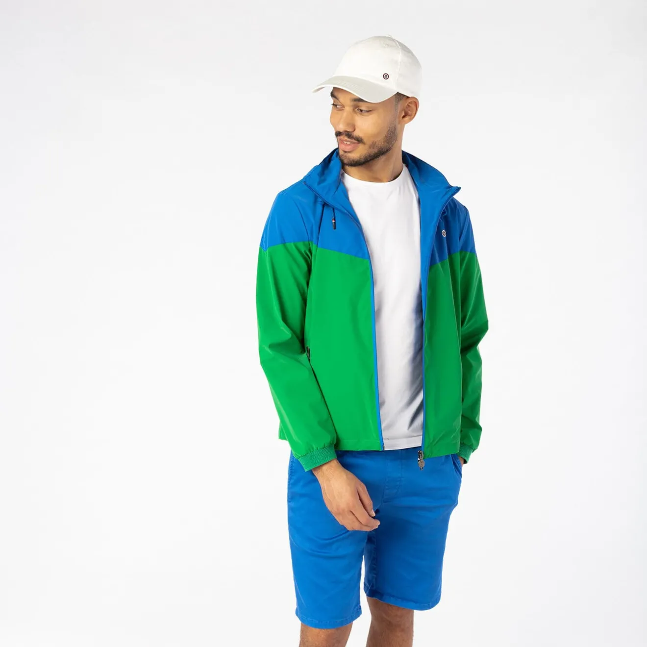 Manteaux Et Vestes>SERGE BLANCO PLAY Lawn Green Two-Tone Windbreaker Jacket MILITAIRE