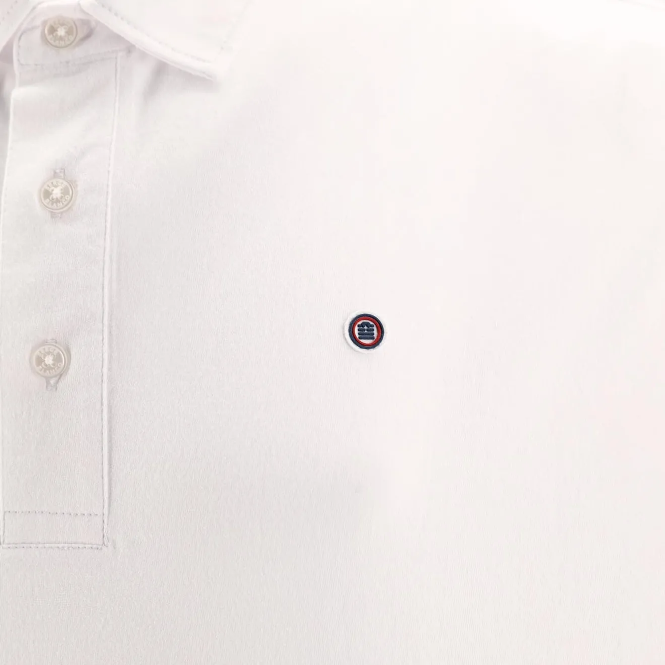 Polos>SERGE BLANCO Polo 15 in white jersey DARK NAVY