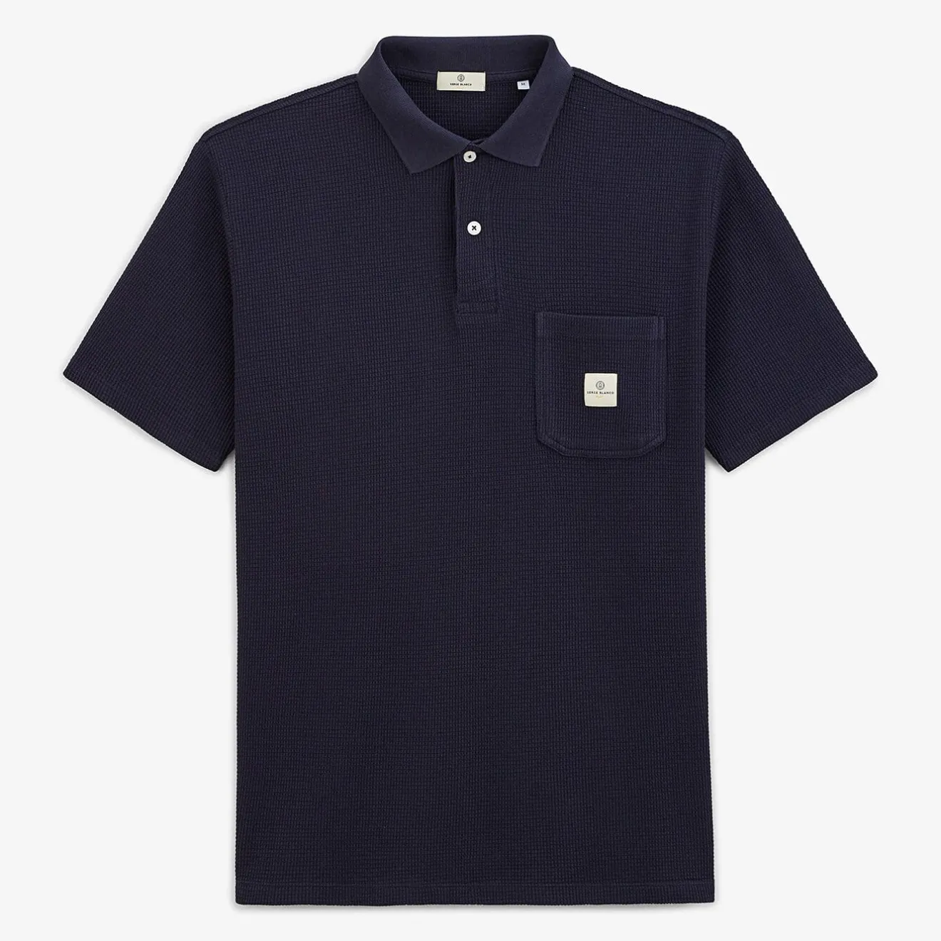 Ligne Play|Polos>SERGE BLANCO Polo Gaufrette Logan Dark Blue Men | TECK