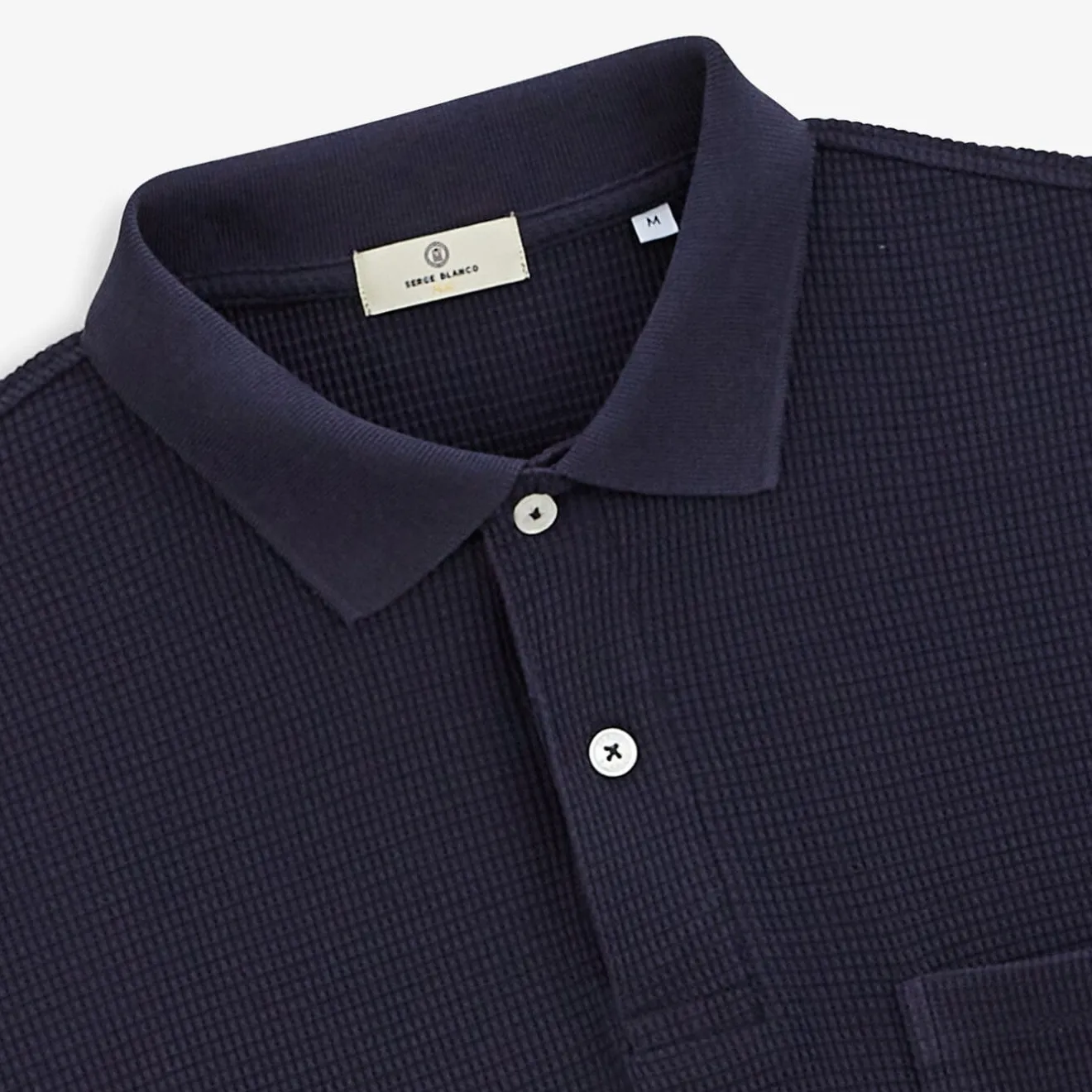 Ligne Play|Polos>SERGE BLANCO Polo Gaufrette Logan Dark Blue Men | TECK