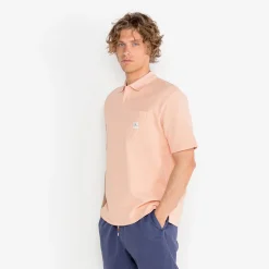 Ligne Play|Polos>SERGE BLANCO Polo Logan Gaufrette Rose Skin Men | MARINE