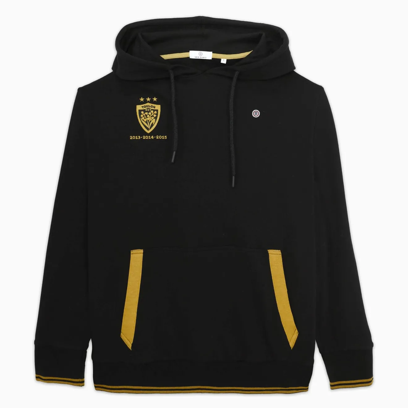 Rugby Club Toulonnais>SERGE BLANCO RCT Triple European Cup Black Hoodie ANTHRACITE