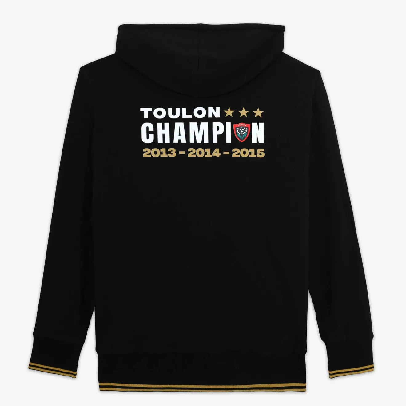 Rugby Club Toulonnais>SERGE BLANCO RCT Triple European Cup Black Hoodie ANTHRACITE