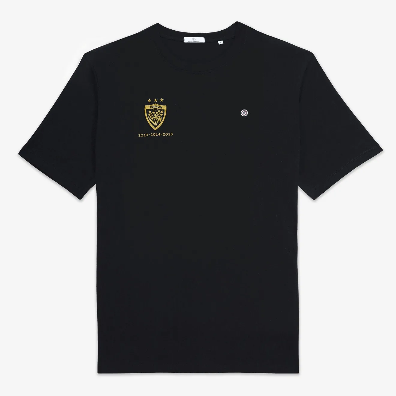 Rugby Club Toulonnais>SERGE BLANCO RCT Triplet European Cup Black Short Sleeve T-Shirt NOIR