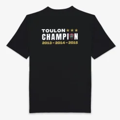 Rugby Club Toulonnais>SERGE BLANCO RCT Triplet European Cup Black Short Sleeve T-Shirt NOIR