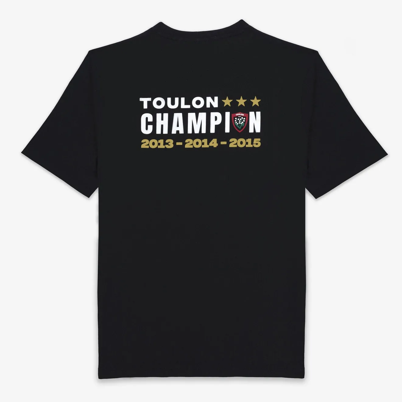 Rugby Club Toulonnais>SERGE BLANCO RCT Triplet European Cup Black Short Sleeve T-Shirt NOIR