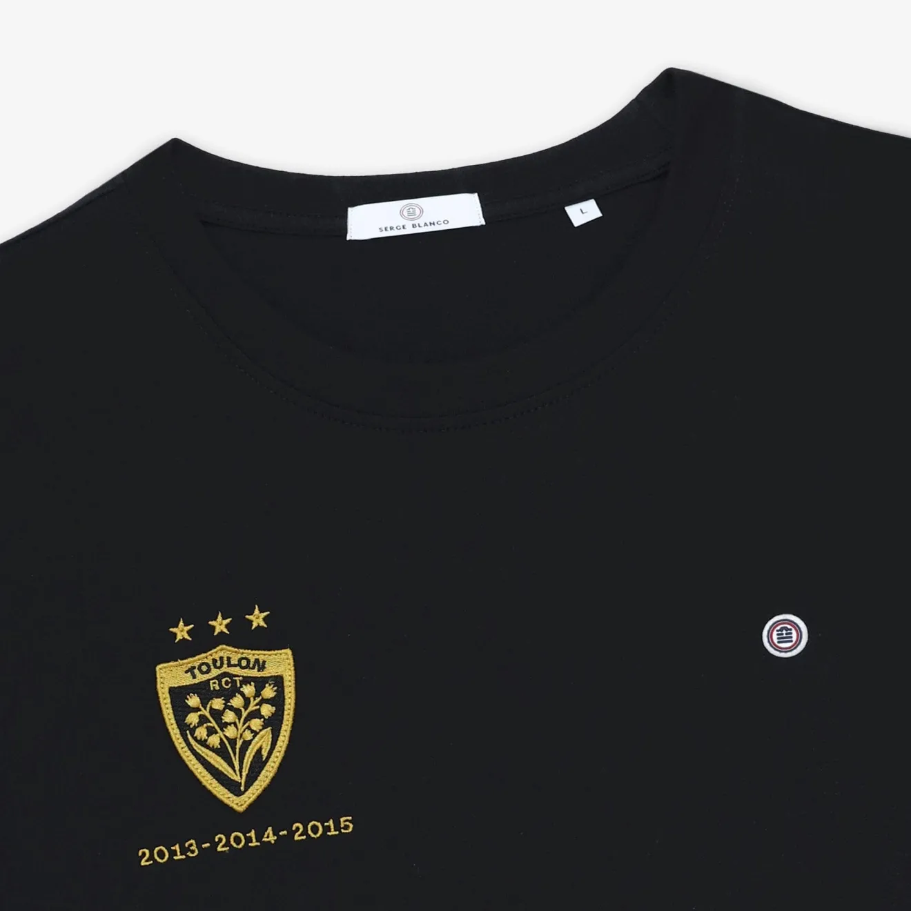 Rugby Club Toulonnais>SERGE BLANCO RCT Triplet European Cup Black Short Sleeve T-Shirt NOIR