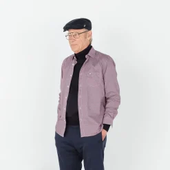 Chemises>SERGE BLANCO Red geometric print shirt SAUGE