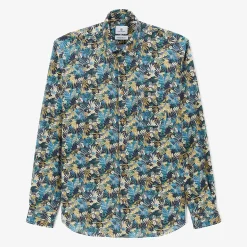 Chemises>SERGE BLANCO Regular military shirt with Amazon print BRUN