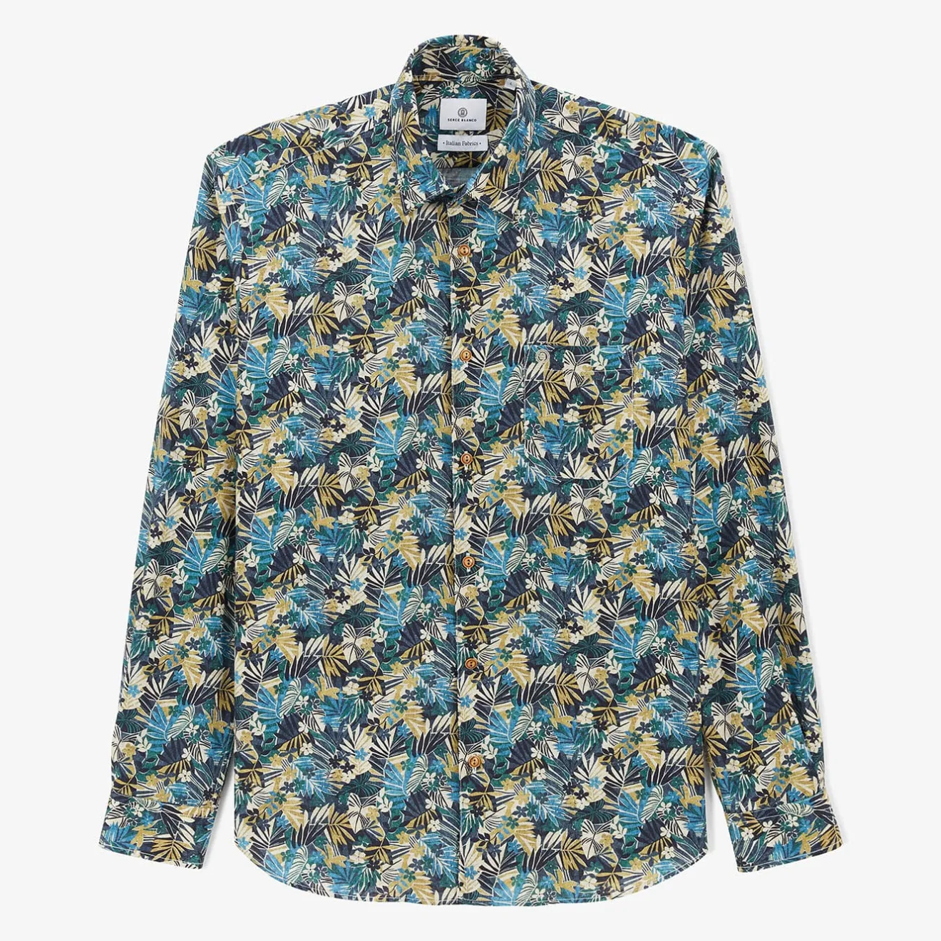 Chemises>SERGE BLANCO Regular military shirt with Amazon print BRUN