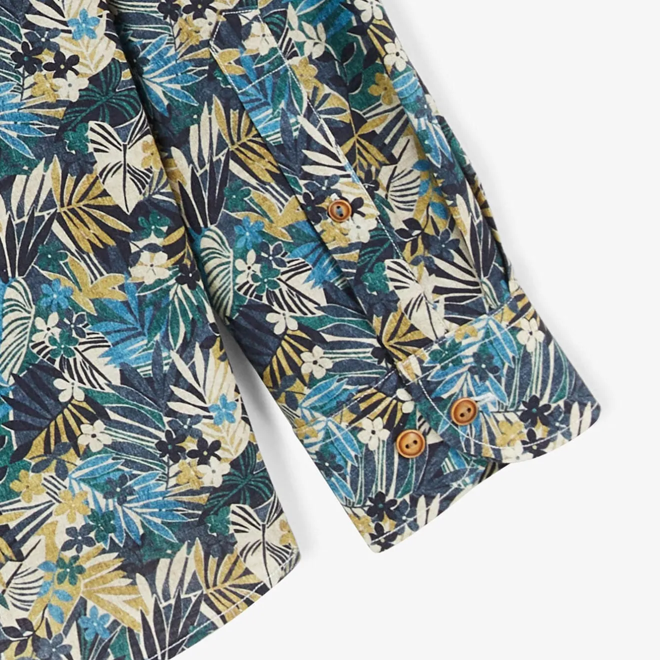 Chemises>SERGE BLANCO Regular military shirt with Amazon print BRUN