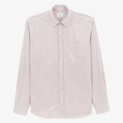 Chemises>SERGE BLANCO Regular pink shirt with fancy print BEIGE CHINÉ