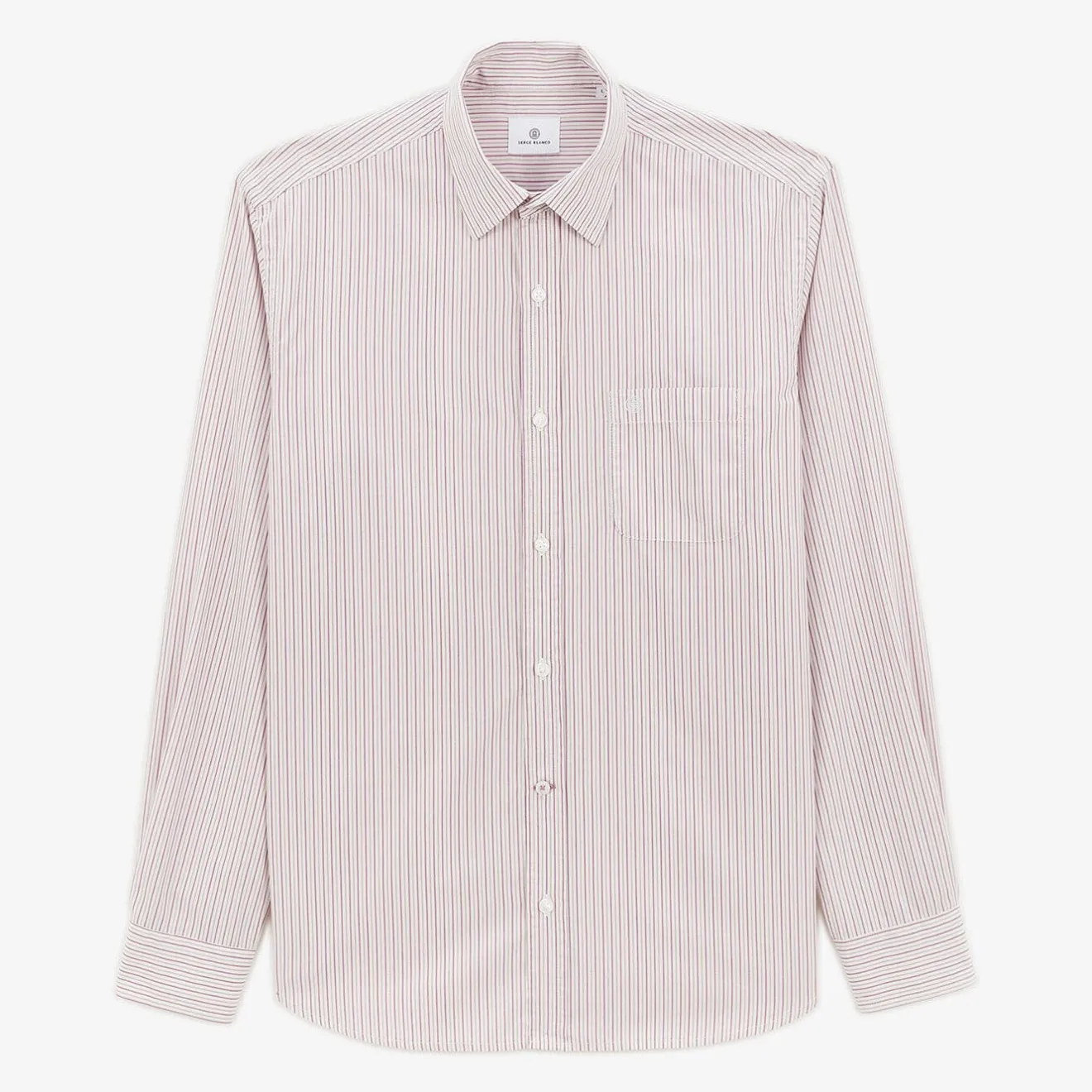 Chemises>SERGE BLANCO Regular pink shirt with fancy print BEIGE CHINÉ