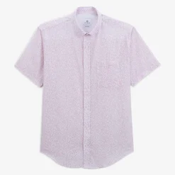 Chemises>SERGE BLANCO Regular short-sleeved pink floral print shirt ROSE