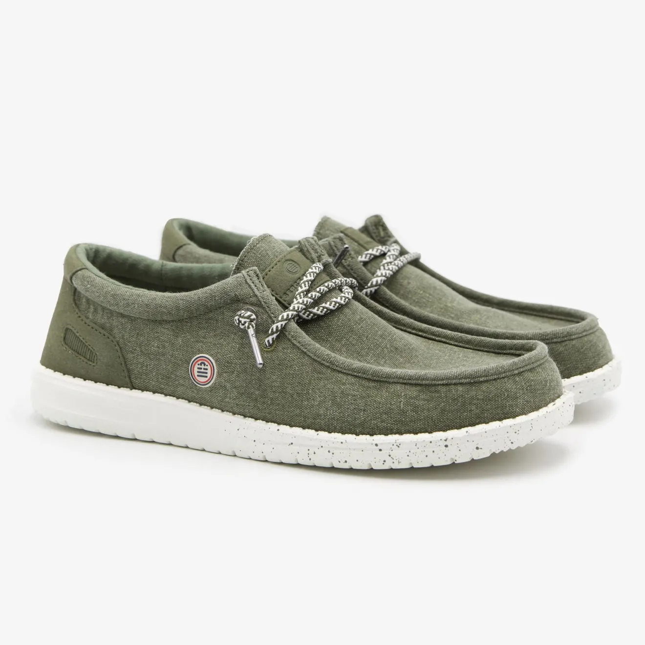 Chaussures Bateau|Daddy Cool>SERGE BLANCO Saint-Jean khaki green boat shoe DARK NAVY