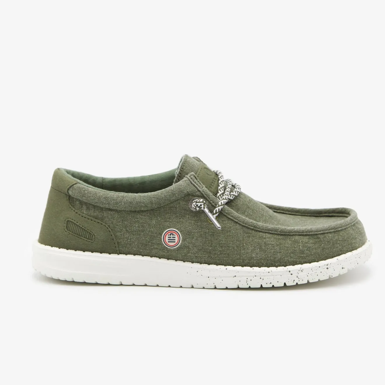 Chaussures Bateau|Daddy Cool>SERGE BLANCO Saint-Jean khaki green boat shoe DARK NAVY