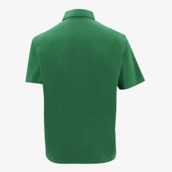 Polos>SERGE BLANCO Short-sleeved cotton polo shirt with SB embroidery in fir green SAPIN